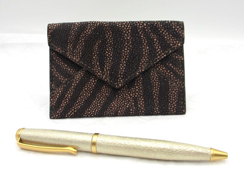 Leather embossed mini envelope - leather,